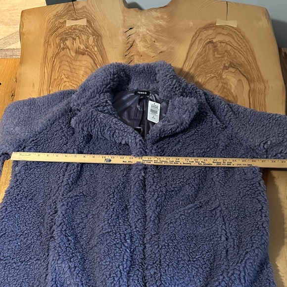 NWT Torrid 2X Periwinkle Sherpa Maxi Coat - Picture 3 of 6